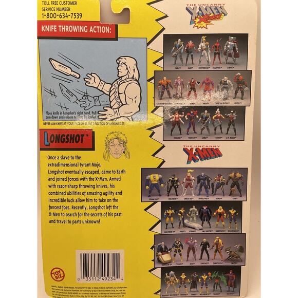 1993 Marvel The Uncanny X-Men Longshot Throwing Action Figure Toy Biz 4923 NOS - Picture 3 of 6